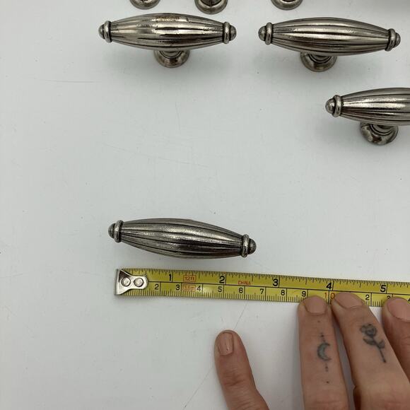 Stone Mill French Country 5 in. CC Weathered? Nickel Cabinet Pulls 8 & 14 Drawer - Picture 6 of 9